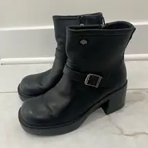 Harley Davidson Black Leather Riding Bronx Boots Size 6.5 US