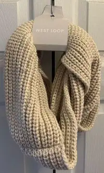 West Loop Beige Knit Infinity Scarf NWT