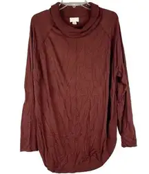 Caslon Brown Long Sleeve Cowl Neck Tunic Sweater XL