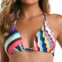 LA BLANCA NWT Geometric Print triangle bikini top 6‎ S