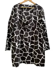 Lands End Flaw Giraffe Print V Neck Buckle Detail Swim Coverup Plus Size 18-20