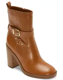 Liz Claiborne Womens Olinda Block Heel Booties Brown Size 10M