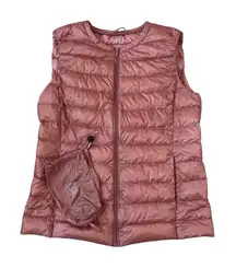 UNIQLO Ultra Light Down Compact Puffer Vest Rose Gold/Pink Packable Size Small