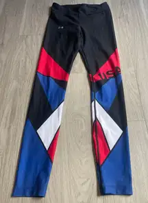 Under Armour Women's Colorblock Leggings - Black, Red, Blue