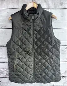 Women's Zenana Outfitters Puffer Vest Large Green‎ Pockets Casual Outdoor