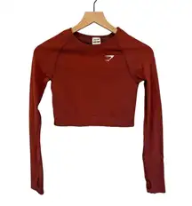 Vital Seamless 2.0 Crop Top Brick Red Marl