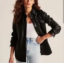 Abercrombie faux leather shirt jacket XS