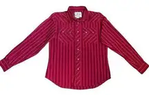 Vintage Wrangler American Cowboys Red Pearl Snap Button Up Western Shirt Size XL
