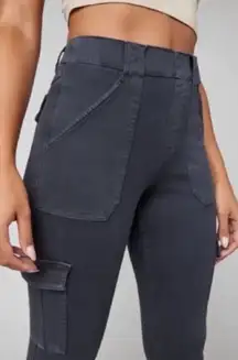 Spanx stretch twill ankle cargo pant and washed black C17