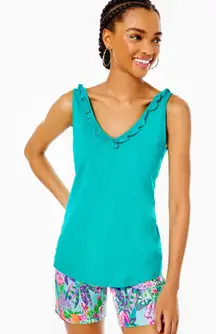 Lilly Pulitzer Gigi Ruffle Top - Water Lilly Green size XXS (NWT)