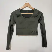 OFFLINE By Aerie Sidewalk Seamless Long Sleeve Cropped Ribbed Top Size Medium