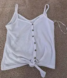 Button Up Cropped Tank Top