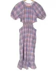 Likely  NWT Payson Side Cutout Plaid Midi Dress In Lilac Sachet Multi Women’s 6