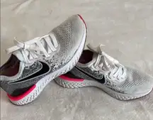 Nike Women's White and Pink Running Shoes