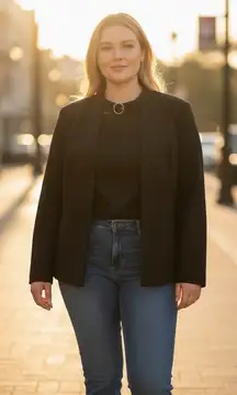 Torrid Black Lightweight Drape Front Blazer Jacket Ring Plus Size 1X