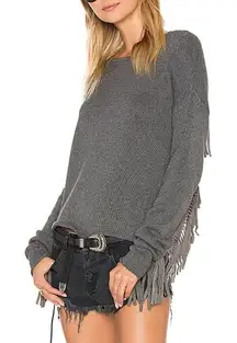 • ONE X ONE TEASPOON silver lining fringe sweater gray xxs