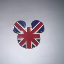 Disney Collectible Pin Badge  WDW Epcot Flag of Great Britain Mickey Mouse Ears