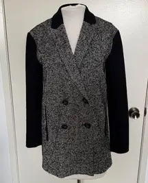 Tibi Women's Bonded Tweed Double Breasted Pea Coat Size 0
