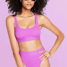 NWT Stoney Clover Lane purple Ribbed Bikini top