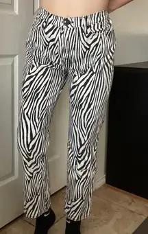 FRAME Le High Straight Zebra Jeans Size 31 Animal Print‎
