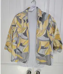 Alfred Dunner Retro Blazer Yellow Silver Grey White 6P Petite
