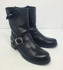 Frye Women's Veronica Boot Sz 9.5 Black Leather Moto Biker Punk Pull Up Boots
