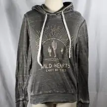 Wild Hearts Can't Be Tamed Cactus Thin Hoodie Rustic Olive Green Size Me…