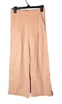 Anthropologie High Waisted Pink Anklle Crop‎ Top Pants Size 4 Pleated Wide Leg