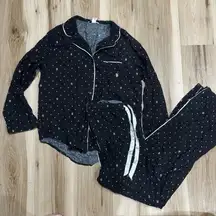 Victoria’s Secret Black Polka Dot Pajamas Women’s Medium