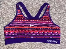 Pro Sports Bra Size Large Purple Multicolor
