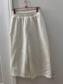 ZARA white wide leg sweatpants