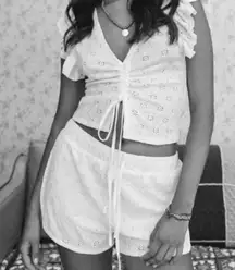 ZARA Crochet Drawstring Shorts Sz Sm‎