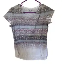 Style & Co Petite Small Short sleeve crew neck blouse