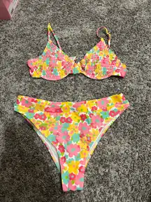 Pink Floral Bikini Set