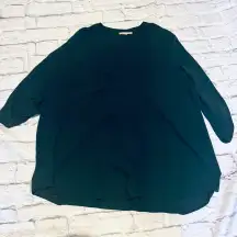 Gibson & Latimer Blouse Top V-Neck 3/4 Sleeve Casual Dark Green‎ XL