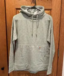 Carhartt Newbury Pullover Hoodie Size XS Heather Green Thumb holes Relaxed fit