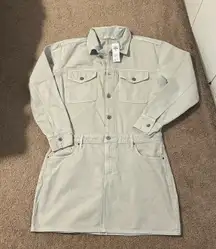 Abercrombie & Fitch Light Gray Shirt Dress