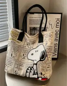 SNOOPY Large Capacity Canvas Tote Bag NEW 