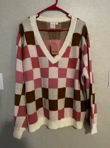 NWT Checkered Sweater