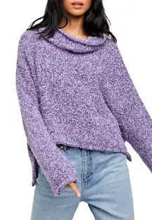 Free People BFF Cowl Neck Grape Hyacinth Sweater Super Soft Oversized Size XS