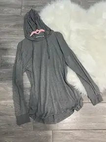 Soft Surroundings Gray Striped Long Sleeve Hoodie