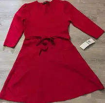 Nina Leonard red fit & flare dress size large