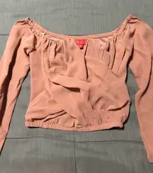 Long Sleeve Guess Off-Shoulder Top