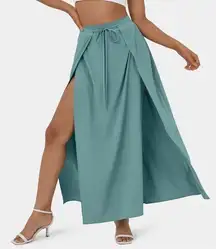 HALARA Breezeful High Waisted Plicated Split Flowy Maxi Quick Dry Skirt