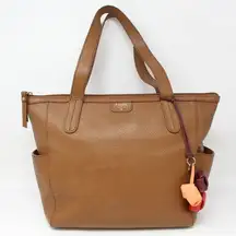 Fossil Mimi Pebbled Leather Tote Camel