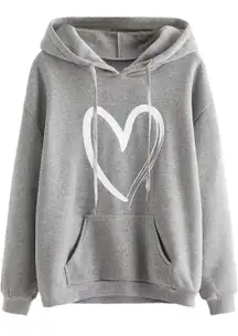 Grey hoodie with heart