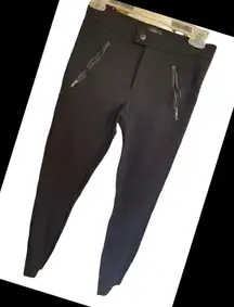 J. Crew Women's Skinny Pants Zip Pocket Work Trousers Casual Black Size 0R-EUC