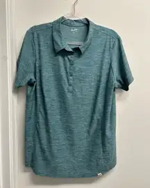 Duluth Trading Co Women's Teal Short Sleeve Polo