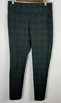 Zara Trafaluc Pants‎ Womens L Gray Plaid Slim Fit Preppy Academia Workwear