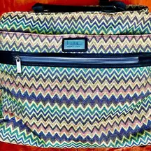 Nicole Miller New York Travel Bag Grey Colorful Boho Print 16X22 Storage Laptop